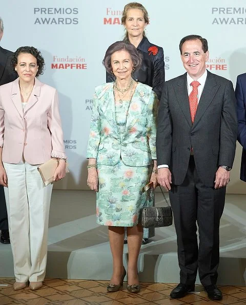 Queen Sofia of Spain and Infanta Elena attended presentation ceremony of 2018 awards of Mapfre Foundation held at The Casino de Madrid