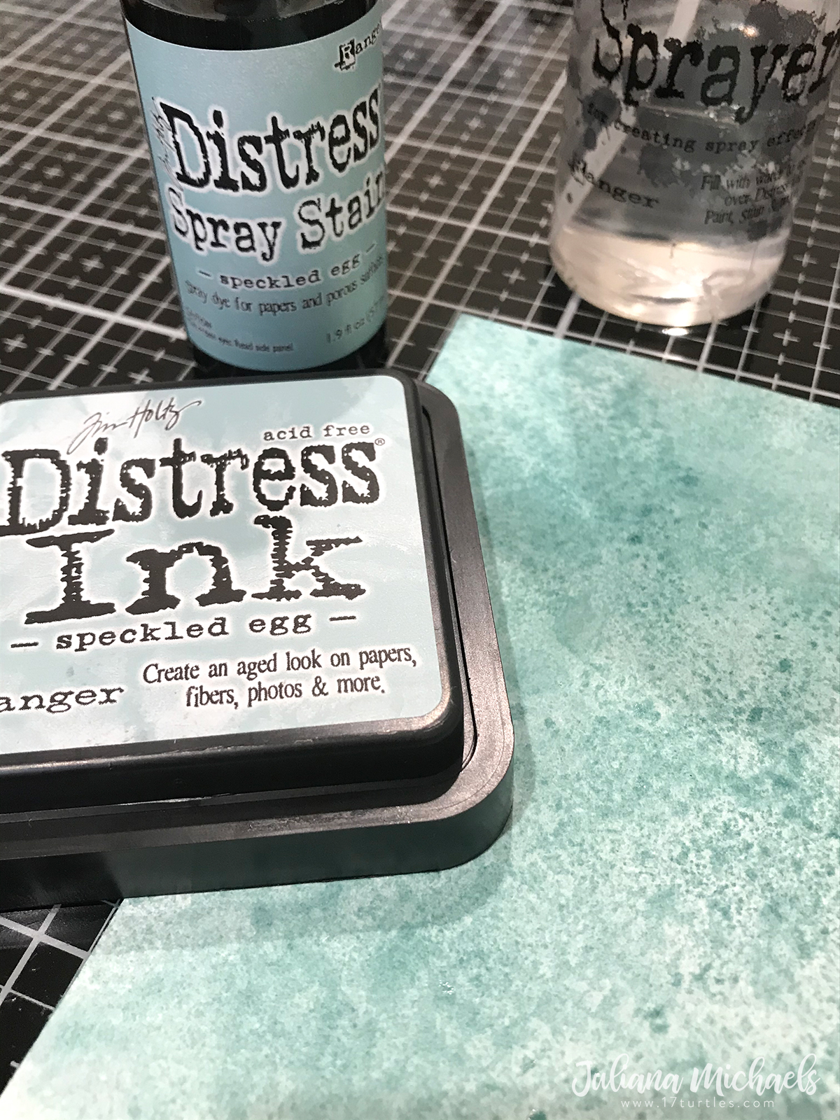 Speckled Egg Distress Monochromatic Card 17turtles Juliana Michaels