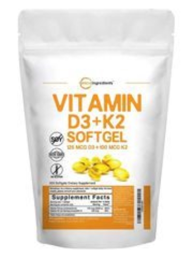 MICRO INGREDIENTS VITAMIN D3 K2 MK7 (300 VIÊN), My Pham Nganh Toc