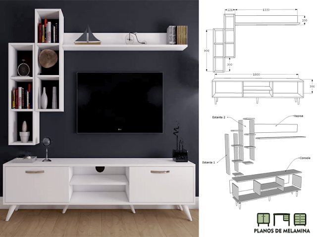 Como hacer muebles escritorio de tablero aglomerado de melamina para  computadora e impresora. Bricol…