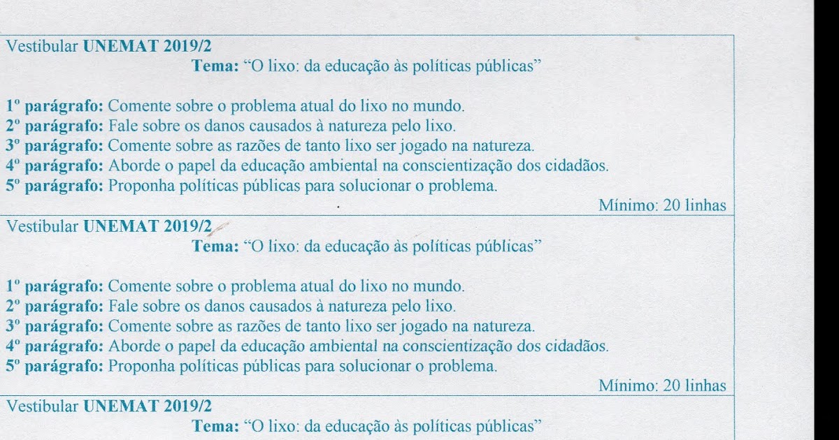 Redação Sobre O Lixo 20 Linhas - ASKBRAIN