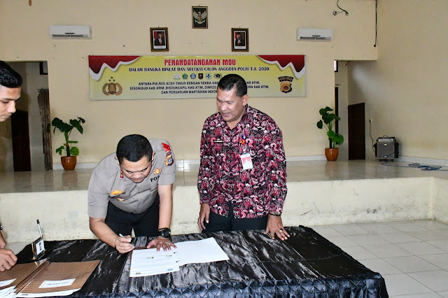 Rekrutmen Anggota Polri, Polres Aceh Timur dan Pemkab Teken MoU Desember 19, 2019