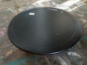Before Picture of a Lazy Susan from the Thrift Store