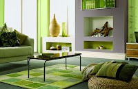 Sala color verde y gris