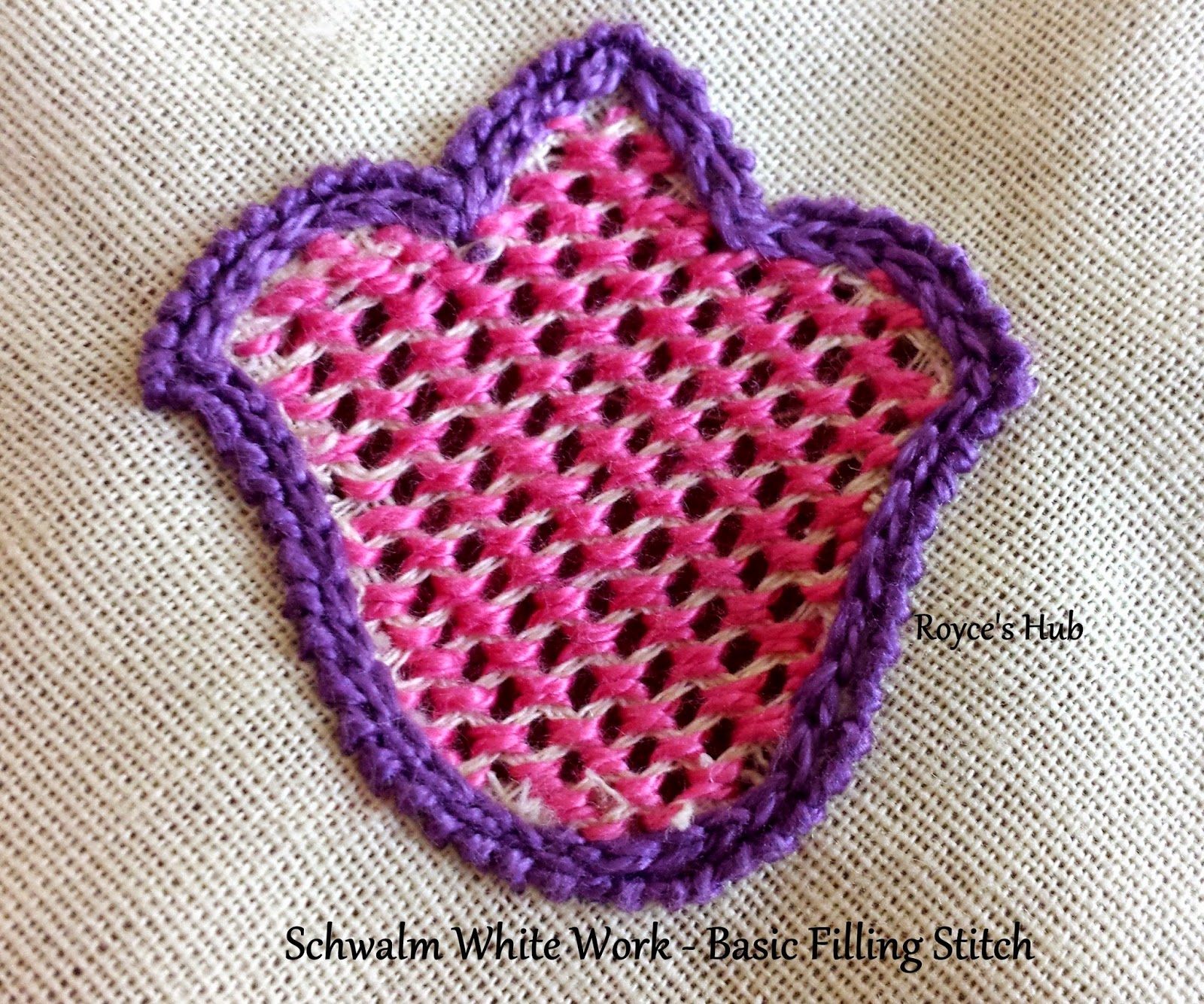 Royce's Hub Schwalm Embroidery Tulip Motif and the Basic Filling Stitch