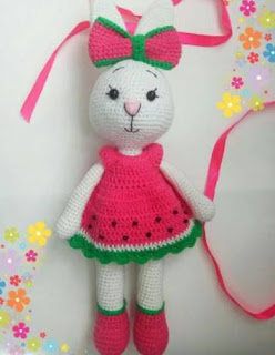 PATRON GRATIS CONEJA SANDIA AMIGURUMI 45192