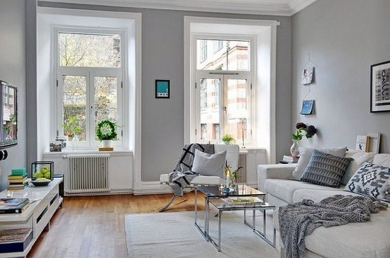 light grey and white living room