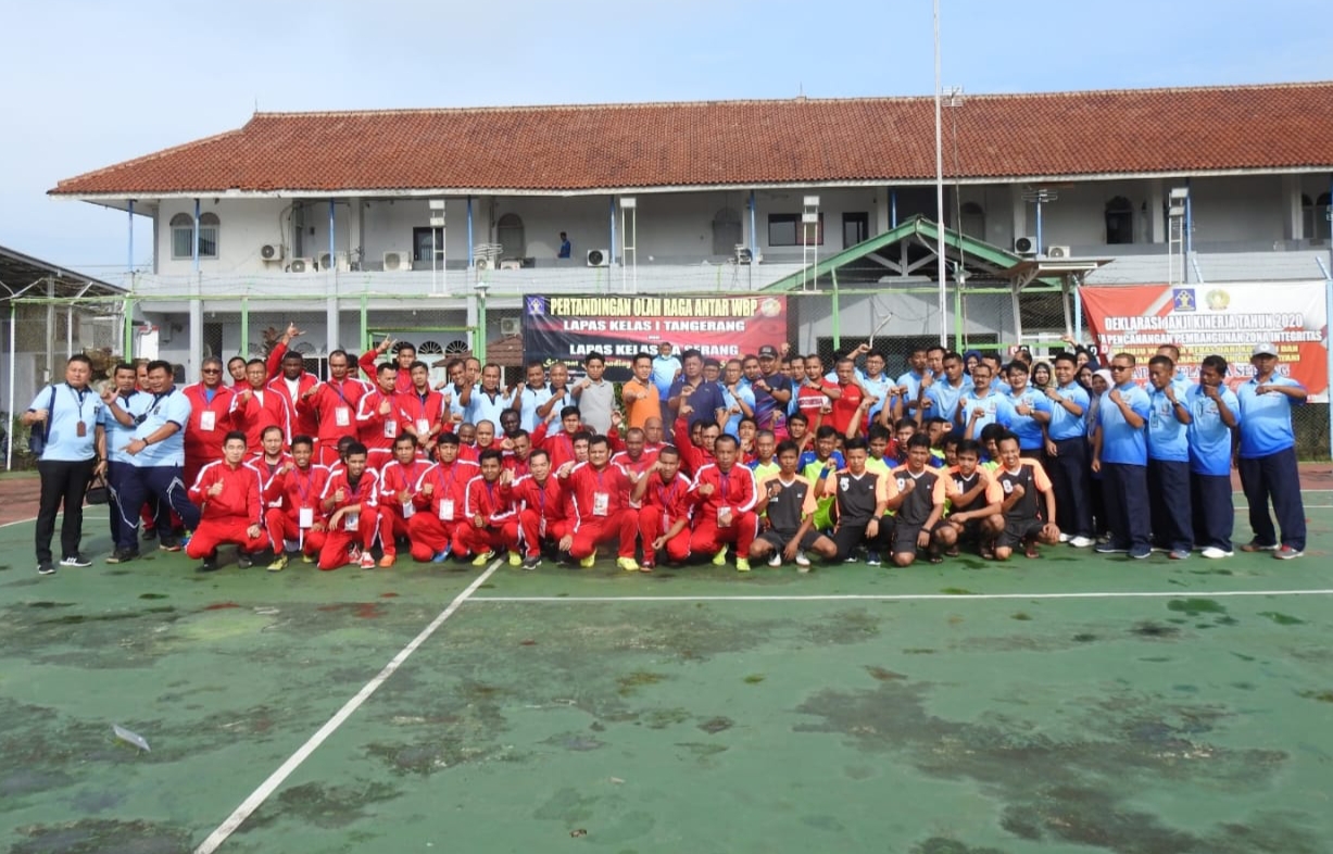 Tingkatkan Pembinaan Kepribadian, Lapas Kelas 1 Tangerang Menyelenggarakan Pertandingan Persahabatan Olahraga dengan Lapas Kelas IIA Serang