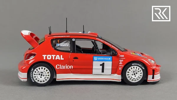 Zdjecie modelu IXO RAM106 Peugeot 206 WRC, Rally Sweden 2003, Winners Gronholm / Rautiainen