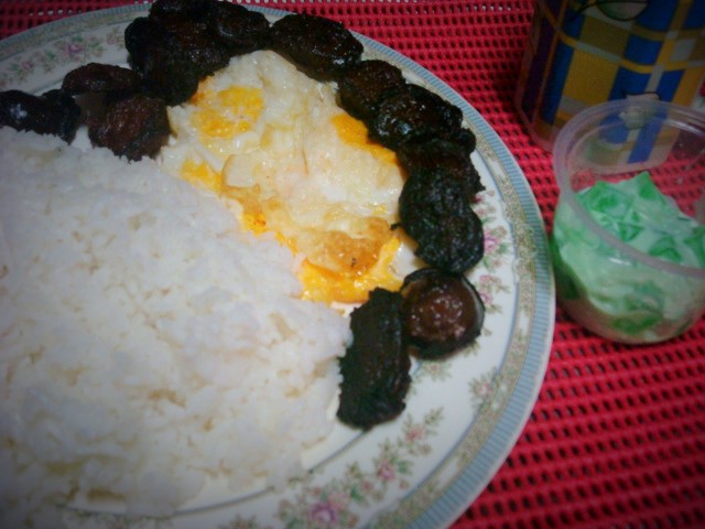 Kwong Bee chinese sausage, egg, rice, buko pandan