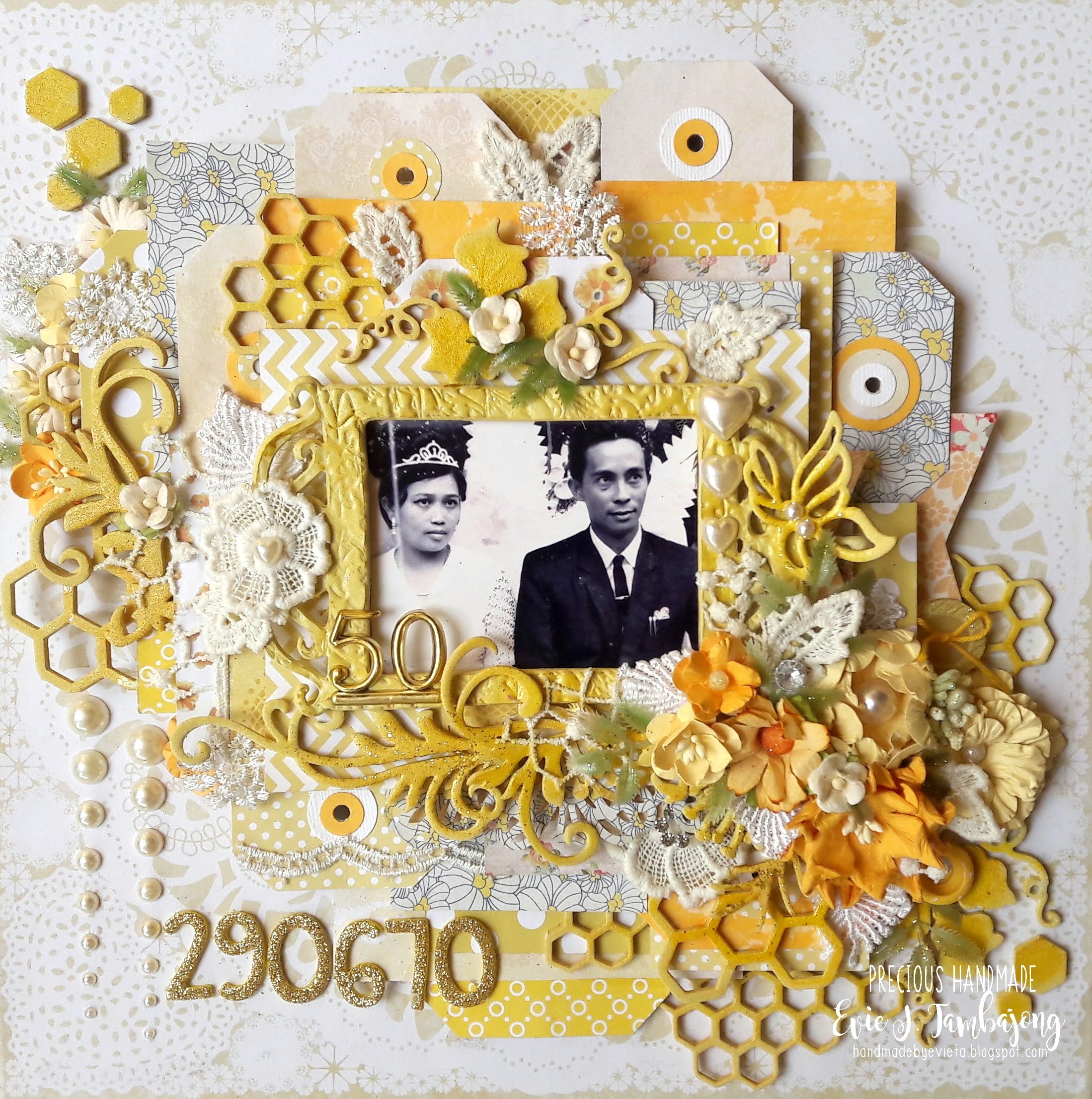 Evie Tambajong: Wedding 50th Anniversary scrapbook layout