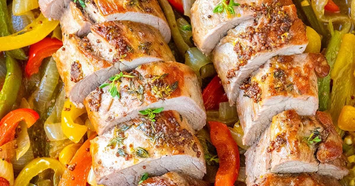 Harter House World Flavors Juicy Pork Tenderloin with Peppers and Onions