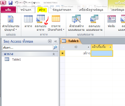 โปรแกรมจัดการฐานข้อมูล database management program: บทที่ 4. การสร้างตาราง
