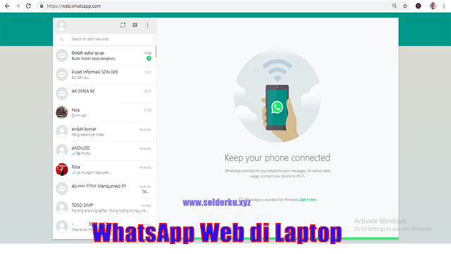 cara menggunakan WhatsApp Web di Laptop 