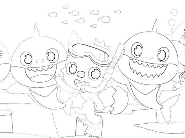 Coloring Pages: Baby Shark Fingerling Coloring Pages Free and Downloadable