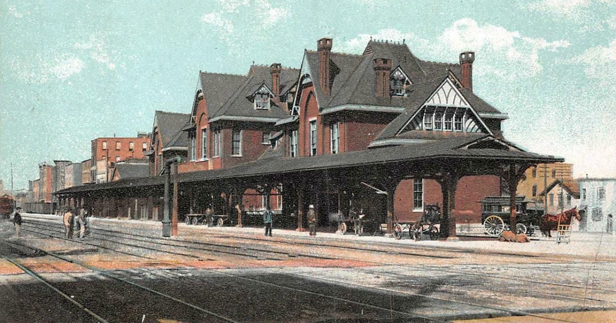Vintage Railroad Pictures Lehigh Valley Railroad Station, Wilkes Barre