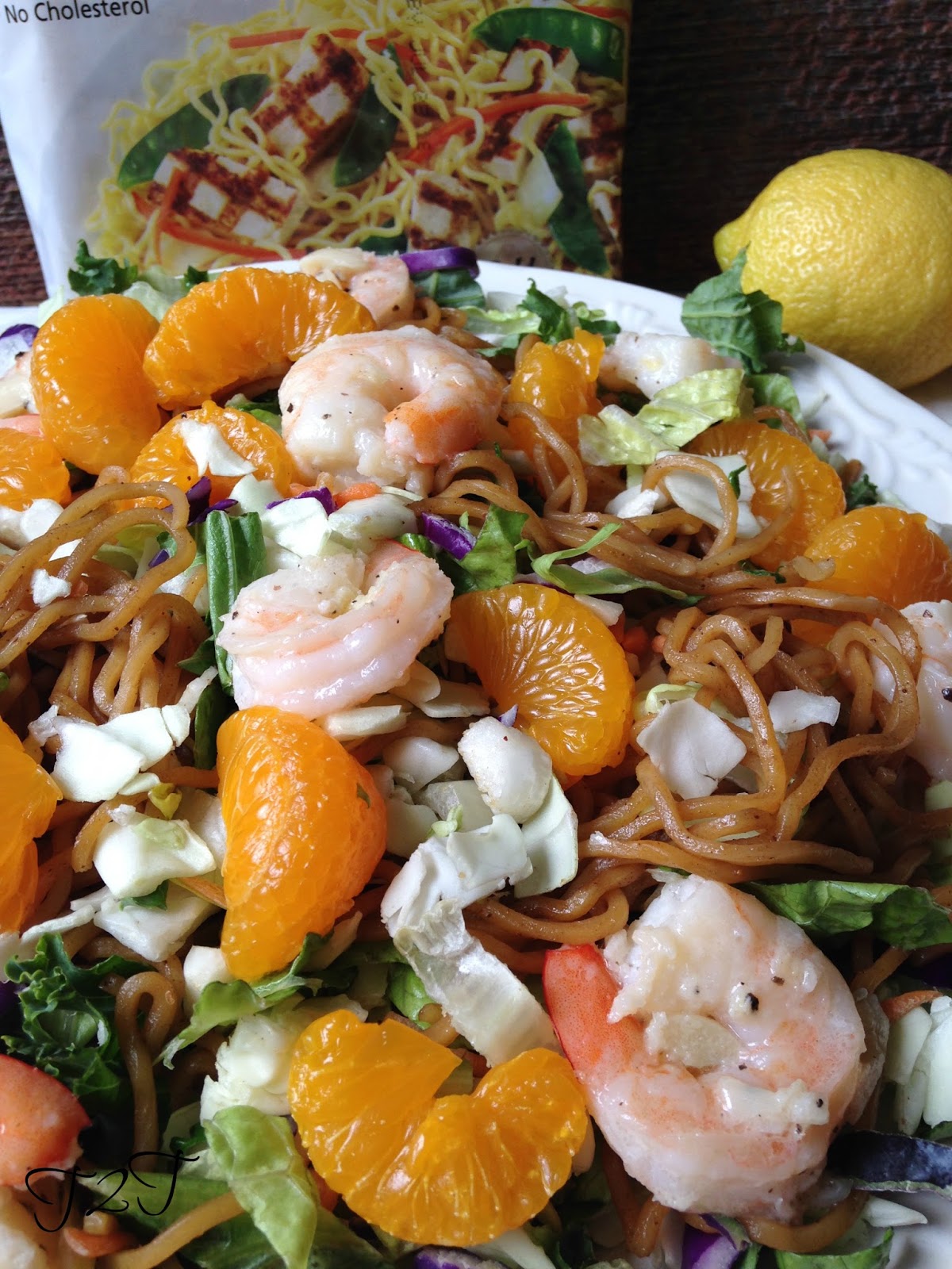 Yakisoba Soy Ginger Noodle Salad with Shrimp Turnips 2 Tangerines