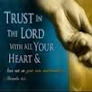 Trust in the LORD with all thine heart; and lean not unto thine own understanding. Proverbs 3:5 KJV