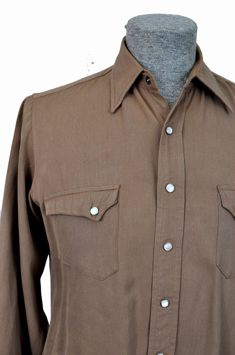 goodbye heart vintage: Levis 1950s Gabardine Western Shirt. Short Horn