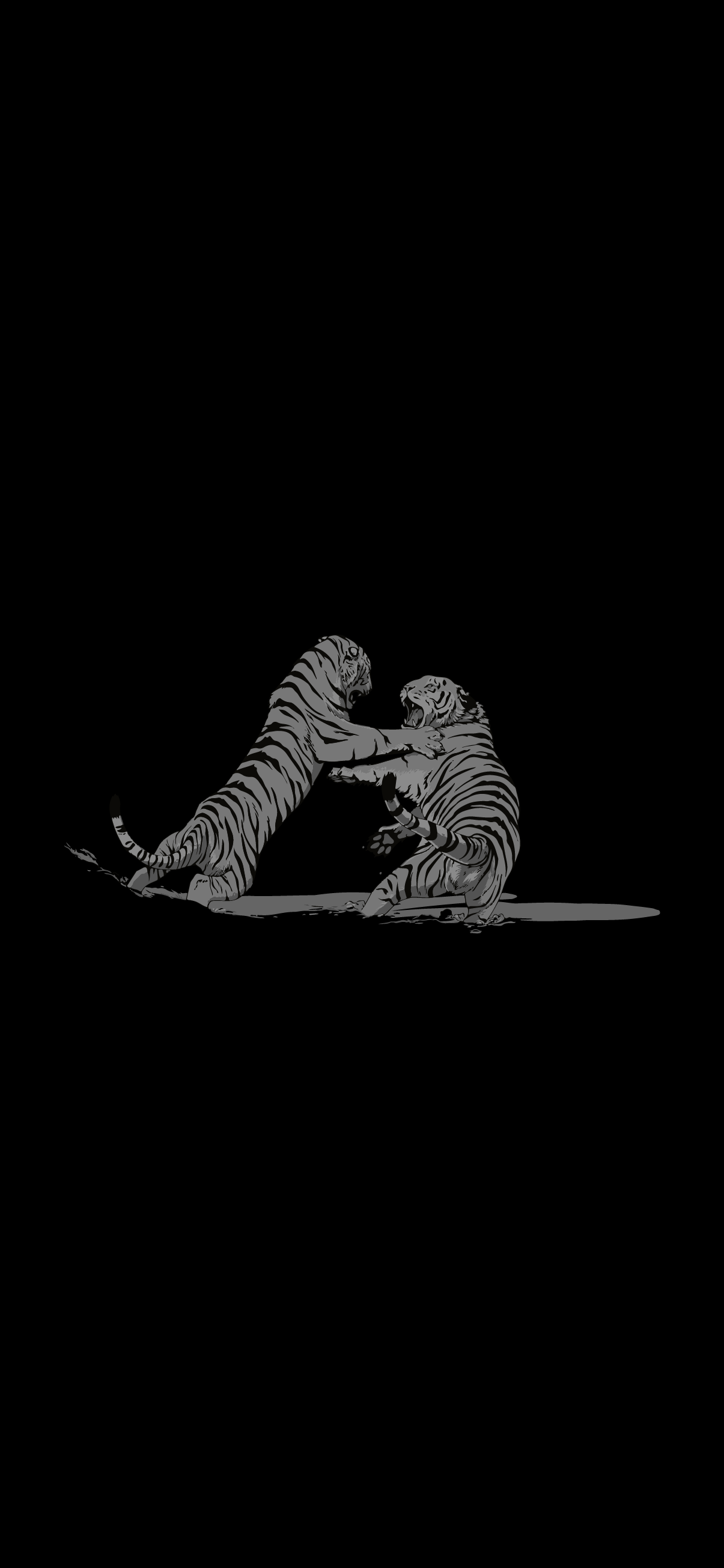 Black amoled wallpaper - Tiger