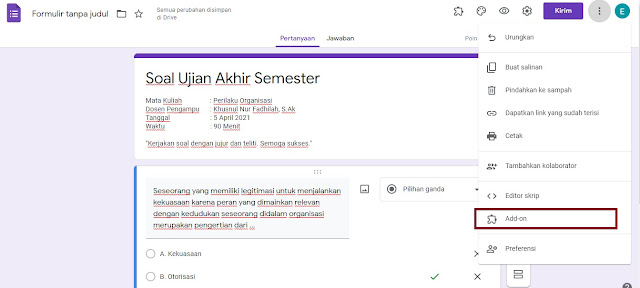 Soal Ujian Dengan Timer di Google Form