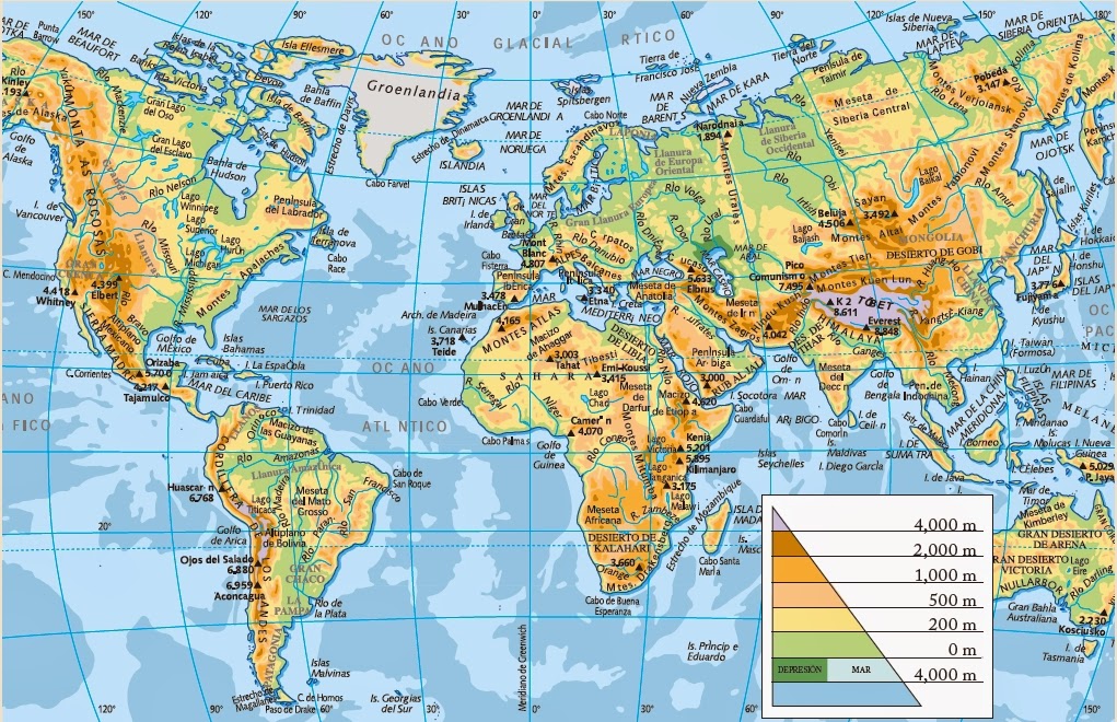 Geoveox El relieve en el mundo Geoveox El relieve en el mundo