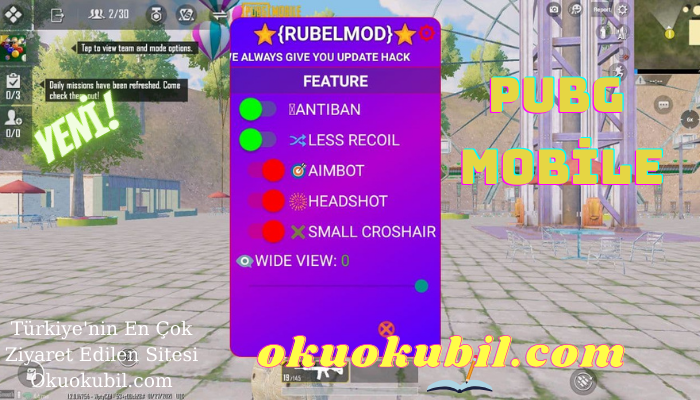 Pubg Mobile RUBEL Mod 1.4 Uzun Atlama APK Antiban No Root GL + KR Sezon17