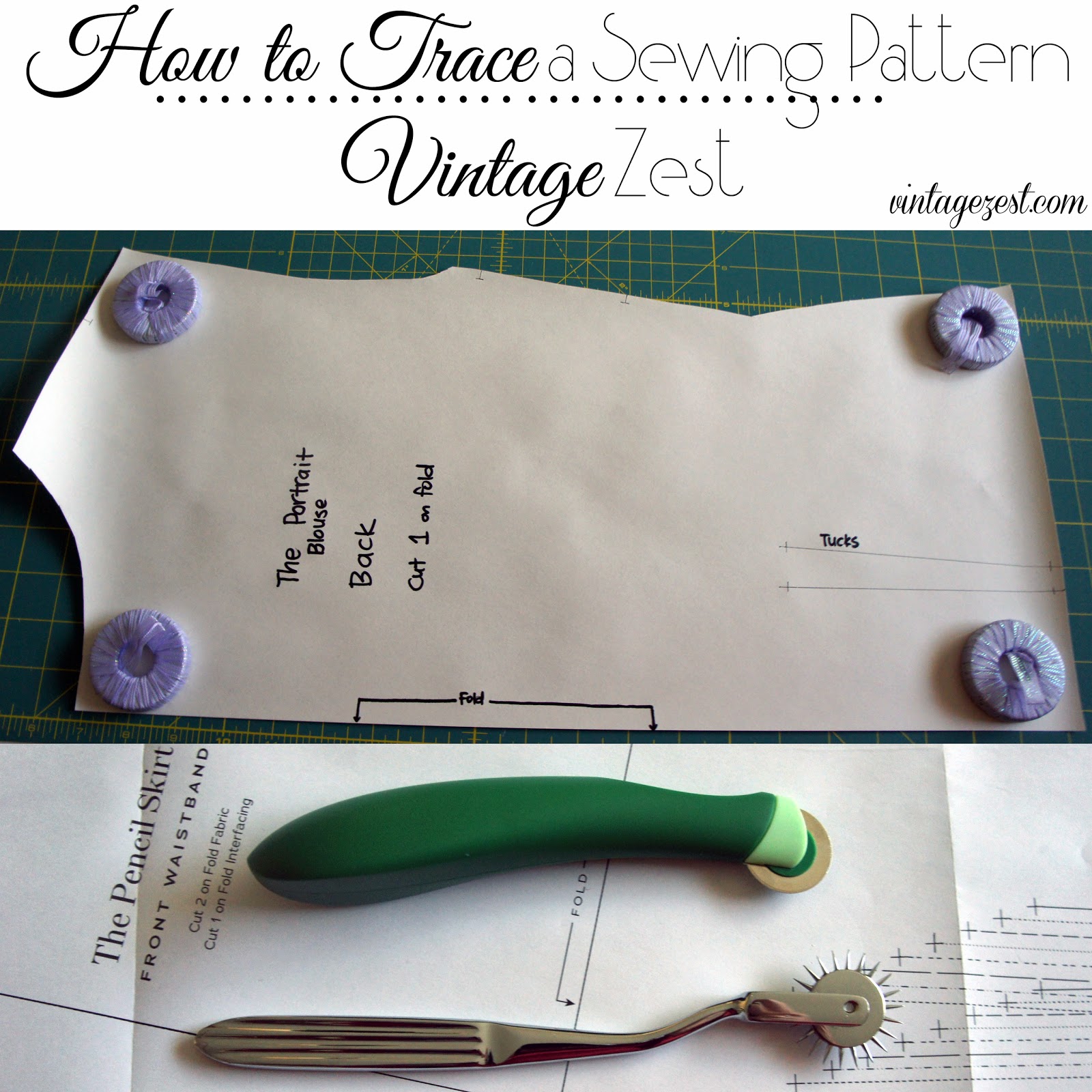 Diane's Vintage Zest!: Tutorial: How to Trace a Sewing Pattern