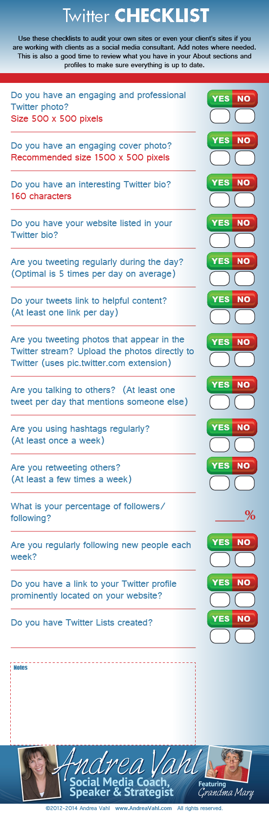 Twitter Checklist