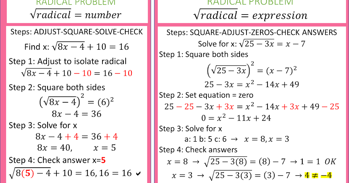 how to solve radical math problems
