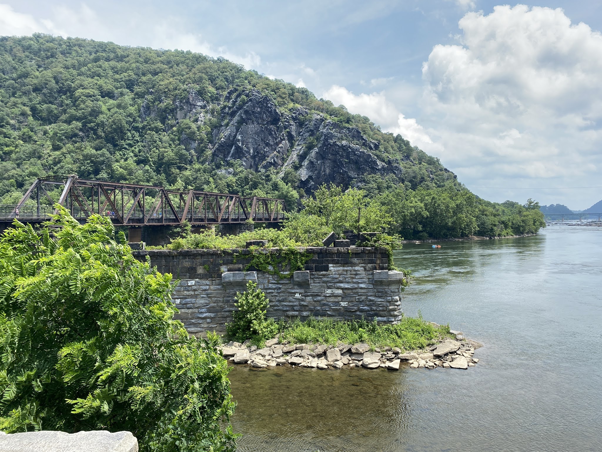 The Abandoned Road and Railroad Bridges at Harpers Ferry
