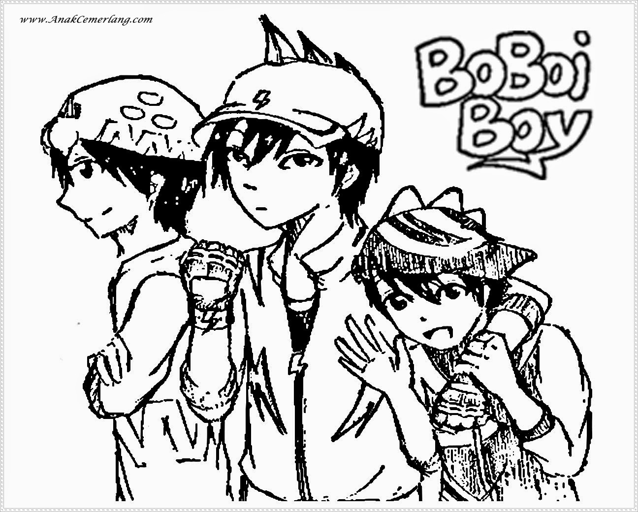 Gambar Mewarnai Boboiboy Bagian Anak Cemerlang Gambartop Kartun Boboy