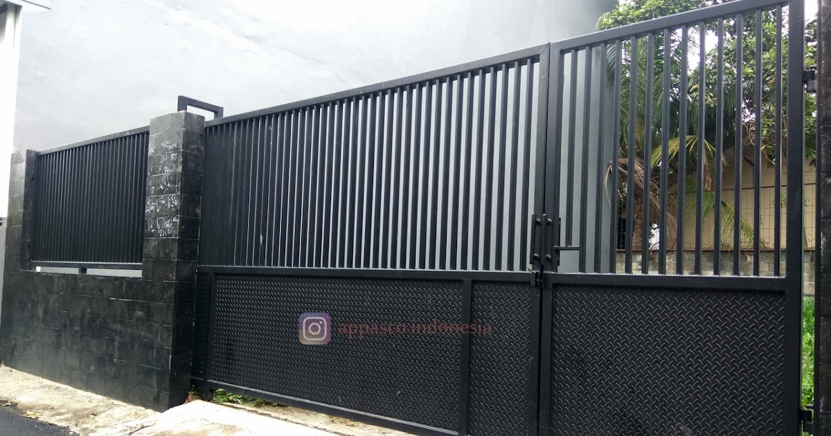 Pagar Minimalis Galvanis Plat Bordess Hitam di Ciracas - Jual Kanopi