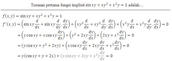 Turunan Fungsi Implisit Sin xy2 + x2y = 1 Turunan Fungsi Implisit Sin xy2 + x2y = 1