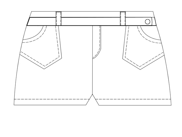 Lucas-INFashion: 2nd flat drawing-shorts