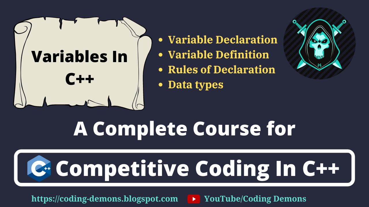 Variables In C++ | Variable data types in C++ | C++ variables ...