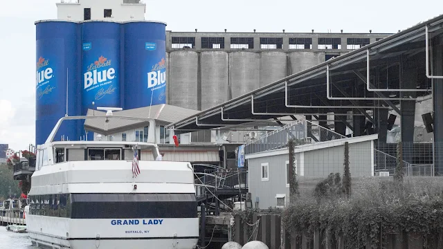 Labatt's painted silos at Buffalo RiverWorks in Western New York