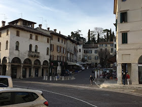 The main square - Piazza Giuseppe Garibaldi - at Asolo in the Veneto, which Browning made his home