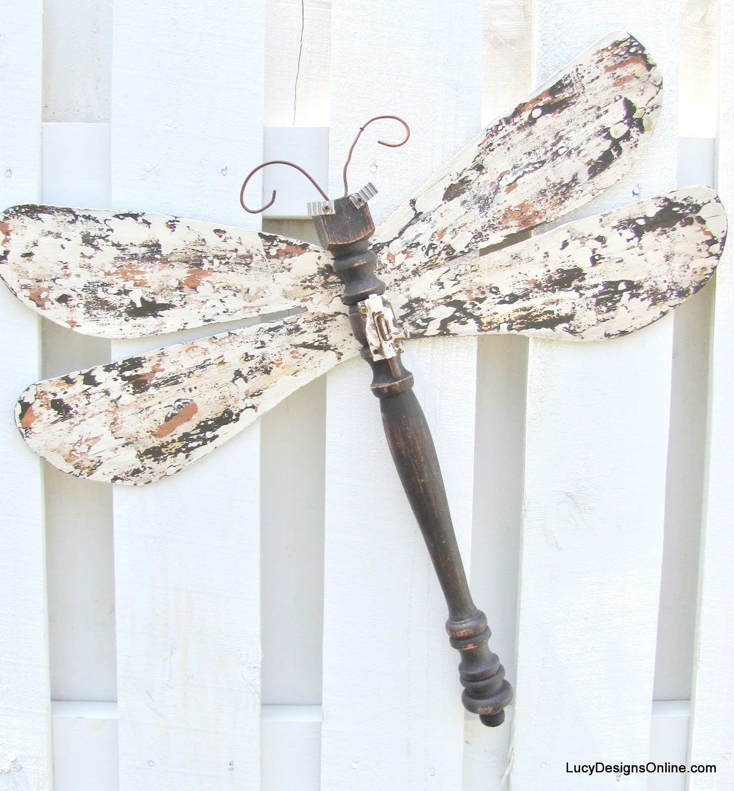 Table Leg Butterfly Art Decoupaged with a Vintage Print, Pink Fleur De