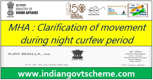 Clarification of movement during night curfew period