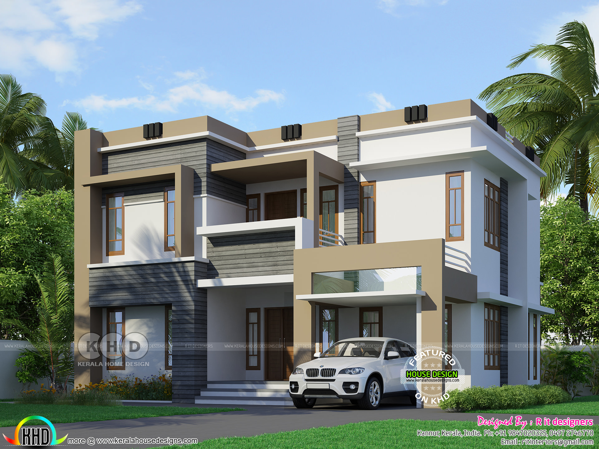 2326 sqft ₹48 Lakhs cost estimated flat roof house Kerala Home