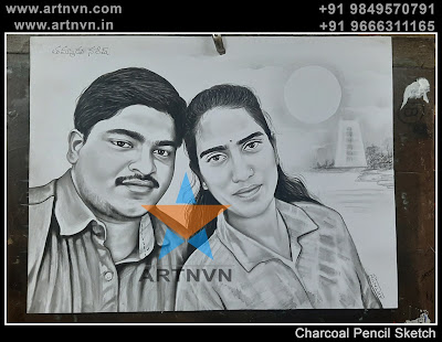 Top Best Professional Photo Portrait Pencil Drawing Graphite Charcoal Sketch Artist in Hyderabad Telangana INDIA