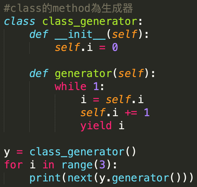Iterator generator