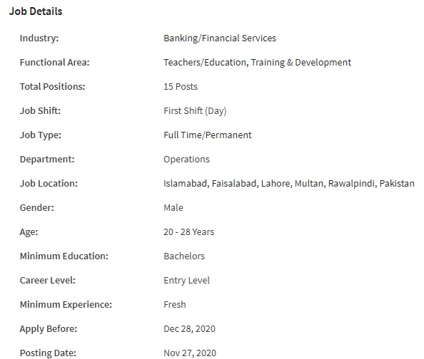 BankIslami Bank Pakistan Limited Jobs 2020 for Trainee Teller