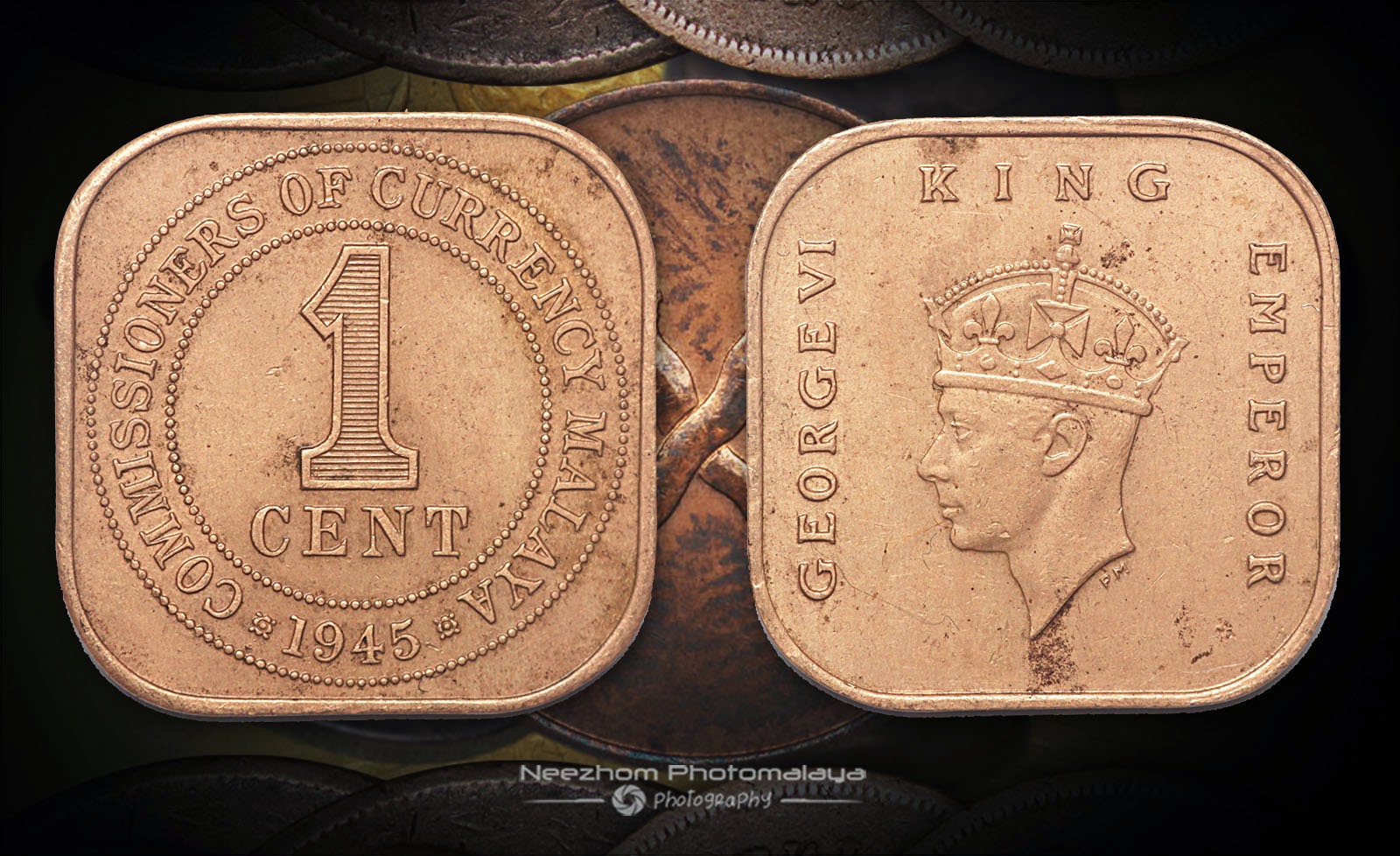 Commisioners of Currency Malaya coin 1 Cent 1945