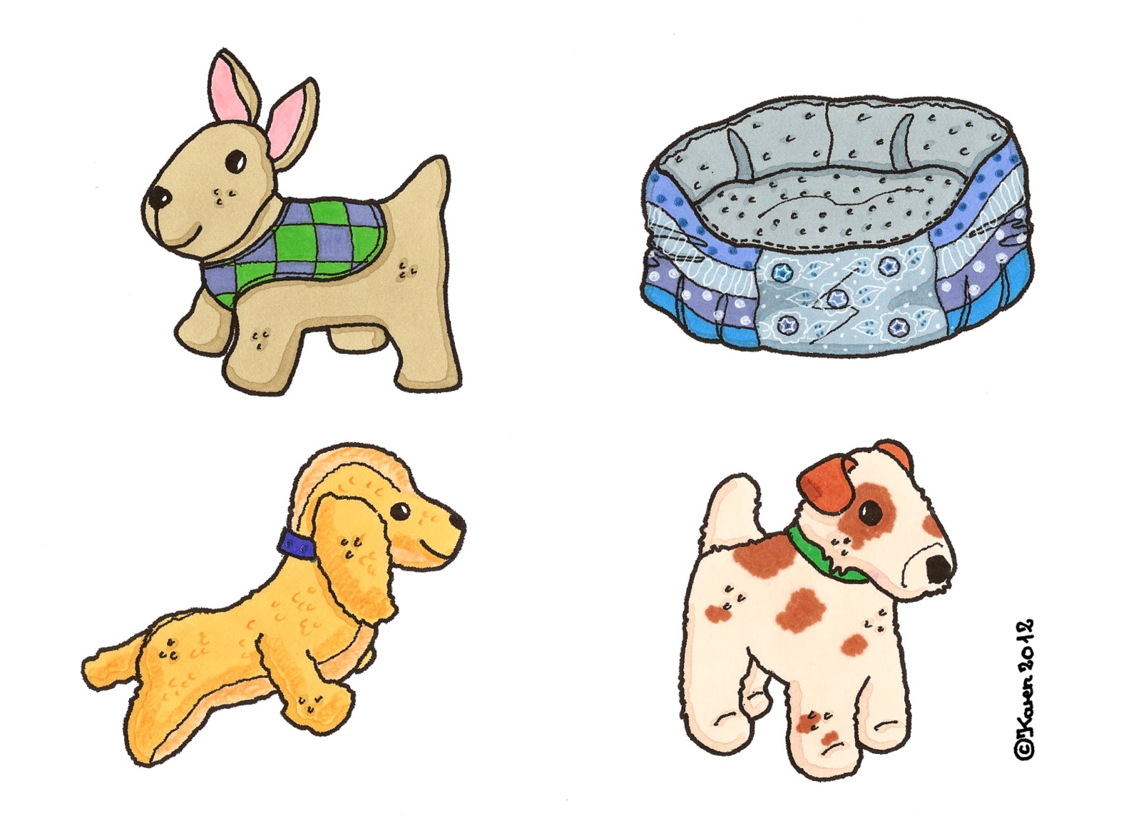 Karen`s Paper Dolls: Dogs for Dolls to Print in Colours. Hunde til ...