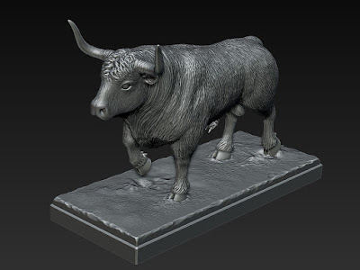 The Bull - tabletop figurine. Digital sculpting for 3D printing and production.