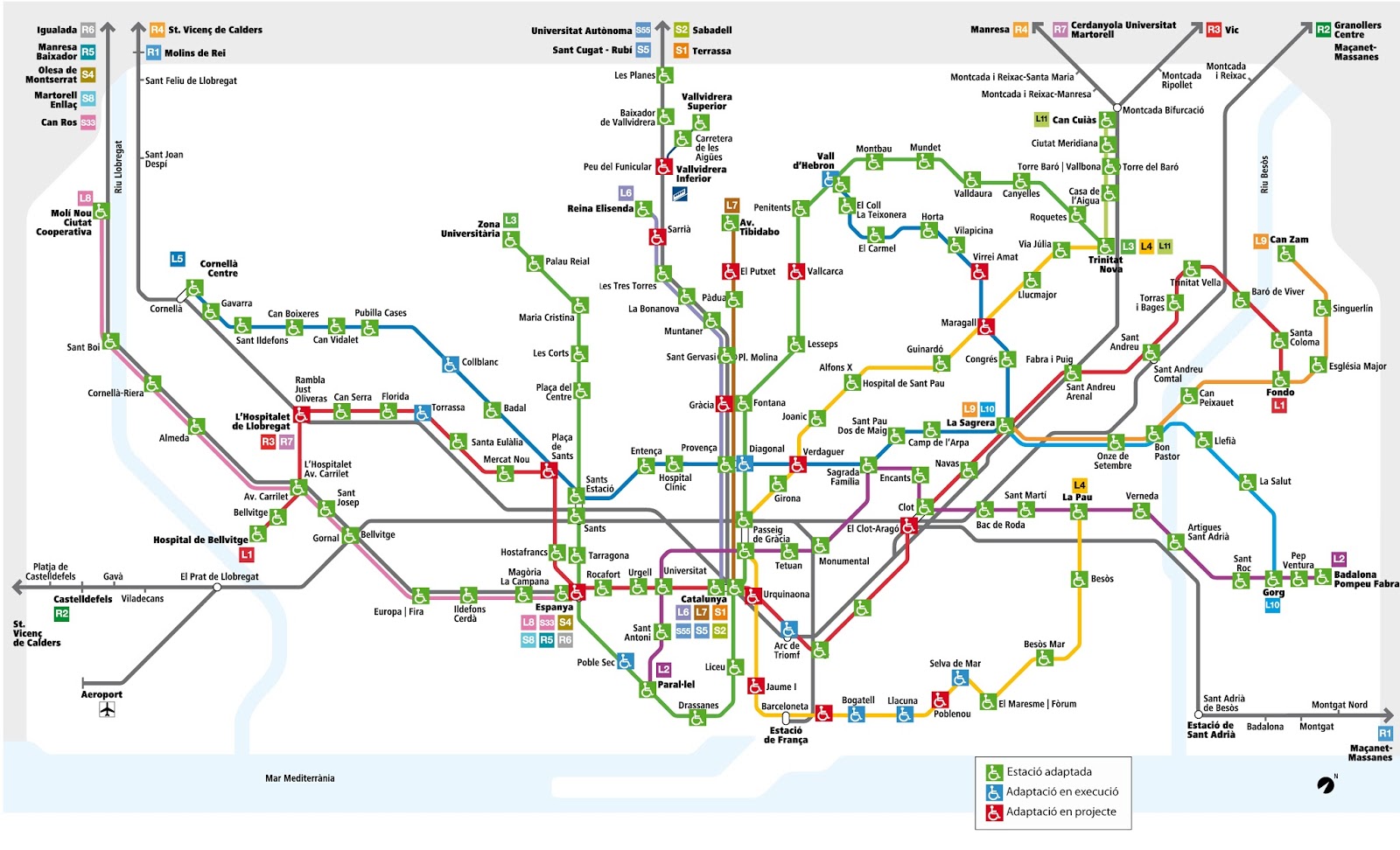 Схема метро барселоны