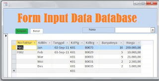 Form Input data database 