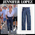 Jennifer Lopez in paper bag jeans and white shirt in Jerusalem on August 2
